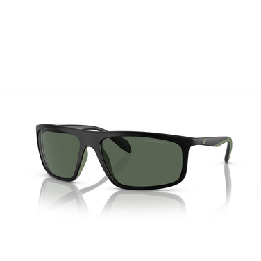 Emporio Armani EA4212U Sunglasses 500171 matte black / rubber green - three-quarters view