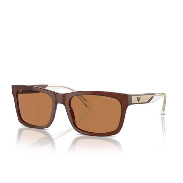 Emporio Armani EA4224 Sunglasses 609573 shiny opaline brown - three-quarters view
