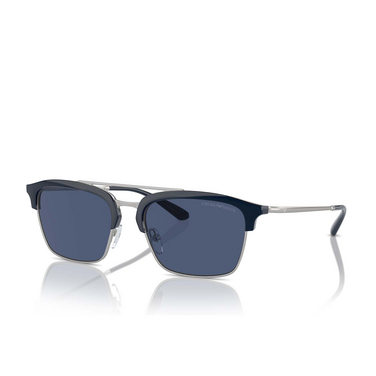 Emporio Armani EA4228 Sunglasses 304580 shiny blue / matte silver - three-quarters view
