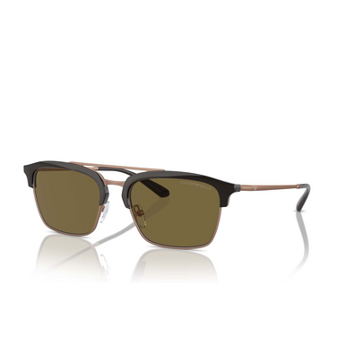 Emporio Armani EA4228 Sunglasses 320173 shiny brown / matte pink gold - three-quarters view