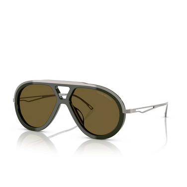 Emporio Armani EA4242U Sunglasses 621473 shiny olive green - three-quarters view