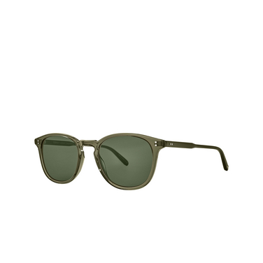 Garrett Leight KINNEY Sunglasses BIO DEOLV/SFPG15 bio deep olive/semi-flat pure g15 - three-quarters view