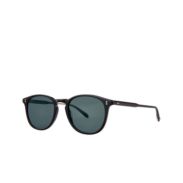 Garrett Leight KINNEY Sunglasses BK/SFPBS black/semi-flat pure blue smoke - three-quarters view