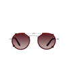 Garrett Leight PENMAR CLIP BS-BGY/MUGM brushed silver-burgundy - anteprima prodotto 1/2