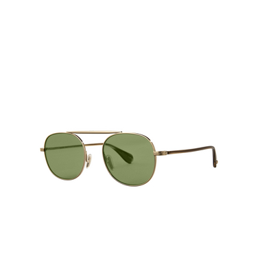 Garrett Leight VAN BUREN II Sunglasses G-SAPT/FPGN gold-sap tortoise/flat pure green - three-quarters view