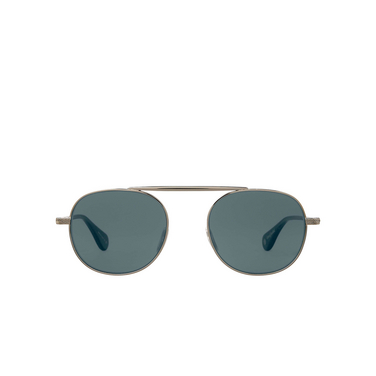 Garrett Leight VAN BUREN II Sunglasses SV-SGY/FPBS silver-sea grey/flat pure blue smoke - front view