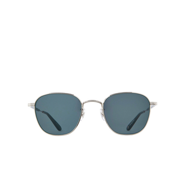 Lunettes de soleil Garrett Leight WORLD SUN S-SGY/SFBS silver-sea grey/semi-flat blue smoke - Vue de face