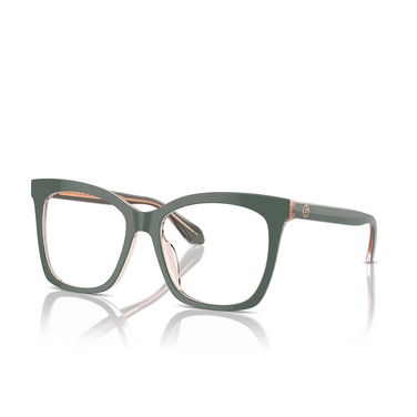 Giorgio Armani AR7254U Eyeglasses 6076 top sage green / transparent pink - three-quarters view