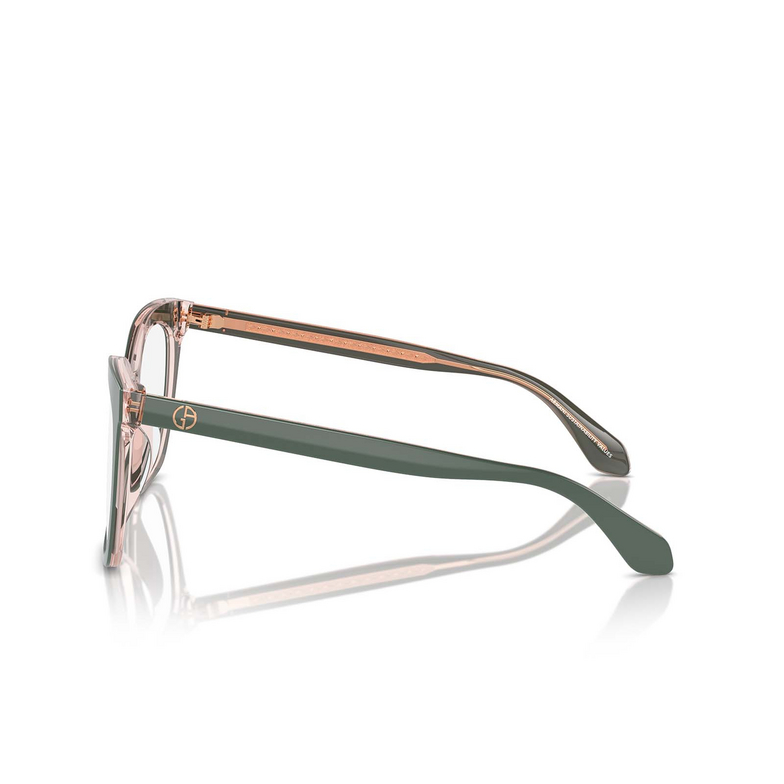 Giorgio Armani AR7254U Eyeglasses 6076 top sage green / transparent pink - 3/4