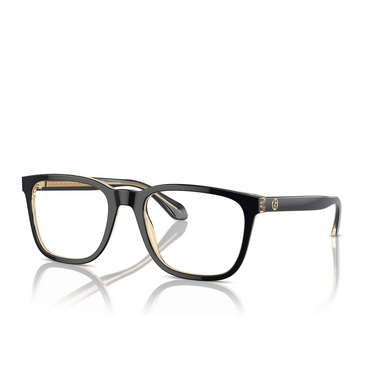 Giorgio Armani AR7255 Eyeglasses 6084 top black / transparent orange - three-quarters view