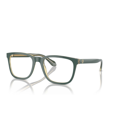 Giorgio Armani AR7255 Eyeglasses 6086 top green / olive transparent - three-quarters view