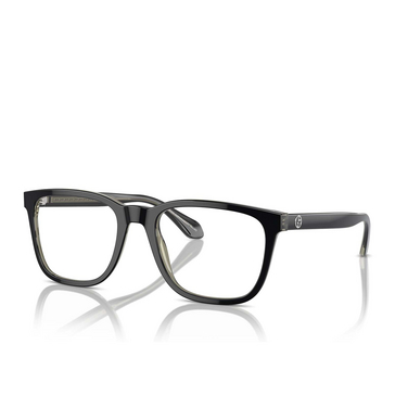 Giorgio Armani AR7255 Eyeglasses 6087 top black / transparent green - three-quarters view