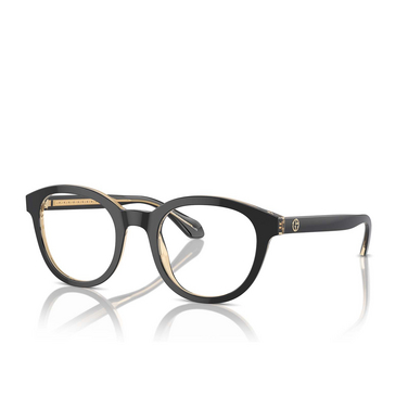 Giorgio Armani AR7256 Eyeglasses 6084 top black / transparent orange - three-quarters view