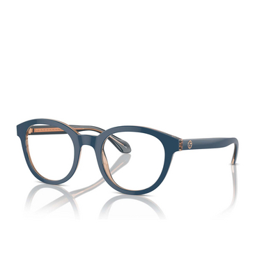 Giorgio Armani AR7256 Eyeglasses 6085 top blue / transparent brown - three-quarters view