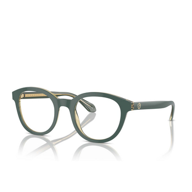 Giorgio Armani AR7256 Eyeglasses 6086 top green / olive transparent - three-quarters view