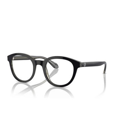 Giorgio Armani AR7256 Eyeglasses 6087 top black / transparent green - three-quarters view