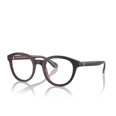 Giorgio Armani AR7256 Eyeglasses 6088 top brown / transparent pink - three-quarters view
