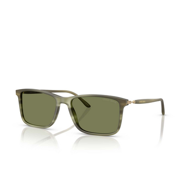 Giorgio Armani AR8218 Sunglasses 61682A matte striped green - three-quarters view