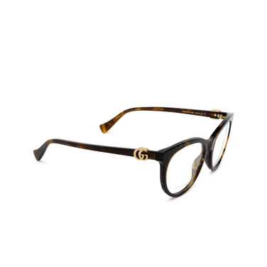 Gucci GG1074O Korrektionsbrillen 005 havana - Dreiviertelansicht