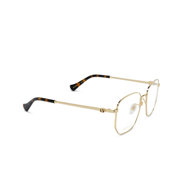 Gucci GG1420OK Eyeglasses 001 gold - three-quarters view