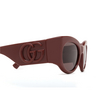 Lunettes de soleil Gucci GG1544S 002 burgundy - Vignette du produit 3/4