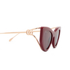 Gucci GG1565S Sunglasses 004 burgundy - product thumbnail 3/4