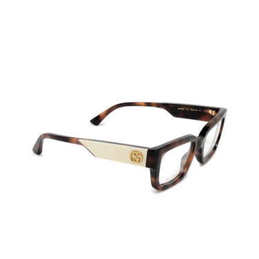 Lunettes de vue Gucci GG1666O 007 havana - Vue trois quarts