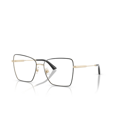 Jimmy Choo JC2007 Eyeglasses 3015 pale gold / black - three-quarters view