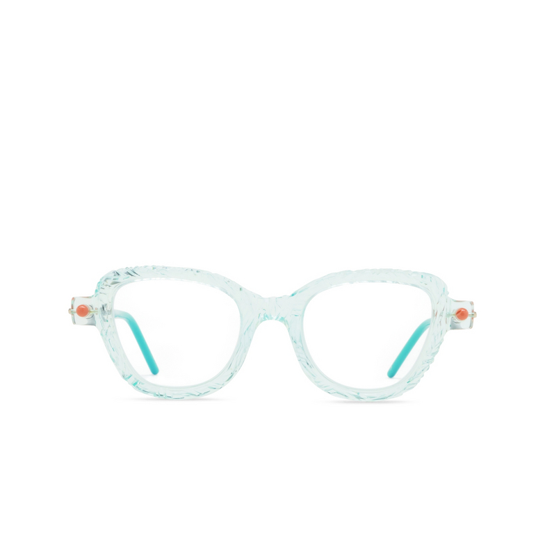 Kuboraum P5 Eyeglasses WT PK water handcraft finishing + black shine + tiffany blue - 1/4