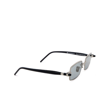 Kuboraum P73 Sunglasses SBB silver & black shine - three-quarters view