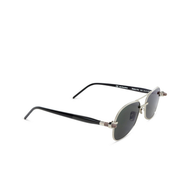 Kuboraum P75 Sunglasses SGG silver + dark grey + black shine - three-quarters view