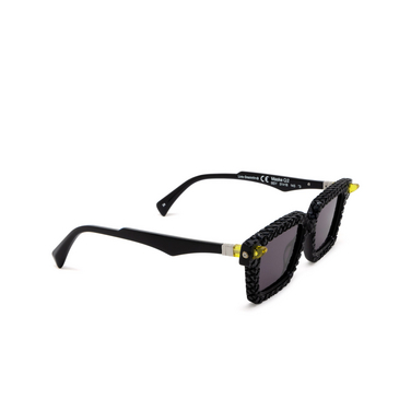Kuboraum Q2 CT Sunglasses BSY CT black matt & handcraft finishing - three-quarters view
