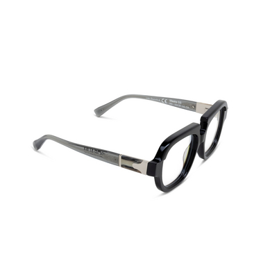 Gafas graduadas Kuboraum S5 BS black shine & transparent grey - Vista tres cuartos