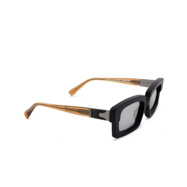 Kuboraum S7 Sunglasses BM black matt & transparent light brown - three-quarters view