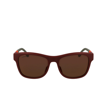 Lunettes de soleil Lacoste L6043S 601 matte burgundy / orange mirror - Vue de face