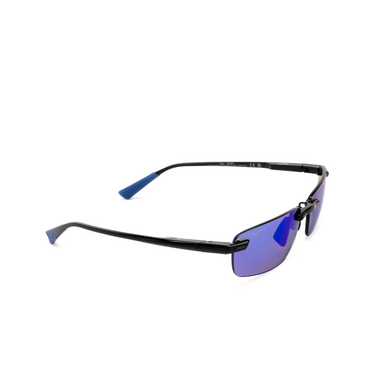Gafas de sol Maui Jim ILIKOU 02 shiny black w/ blue - Vista tres cuartos