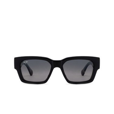 Maui Jim KENUI Sunglasses 14 shiny black w/trans light grey - front view