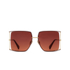 Occhiali da sole Max Mara MM0120 71F shiny bordeaux / shiny pale gold - anteprima prodotto 1/3