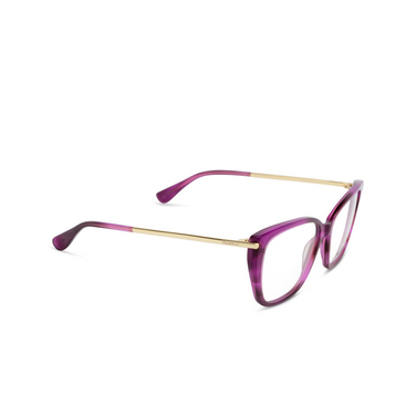 Max Mara MM5007 Eyeglasses 083 violet / striped / shiny pale gold - three-quarters view