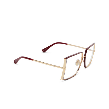 Max Mara MM5156-B Eyeglasses 071 shiny bordeaux / shiny pale gold - three-quarters view