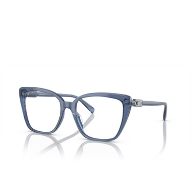 Michael Kors AVILA Eyeglasses 3956 blue transparent - three-quarters view