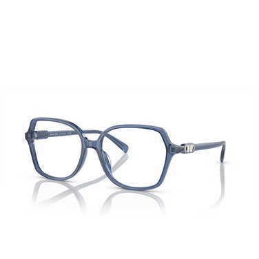 Michael Kors BERNAL Eyeglasses 3956 blue transparent - three-quarters view