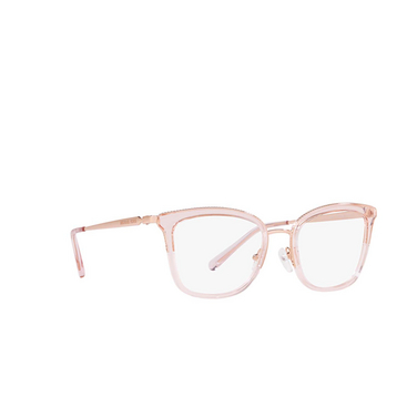 Michael Kors COCONUT GROVE Eyeglasses 3417 rose gold / pink transparent - three-quarters view