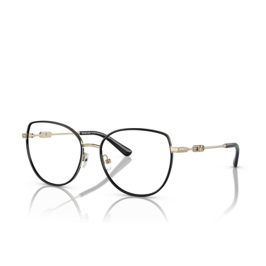 Michael Kors EMPIRE ROUND Eyeglasses 1014 light gold / black - three-quarters view
