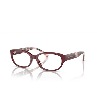 Michael Kors GARGANO Eyeglasses 3949 dark red transparent - three-quarters view