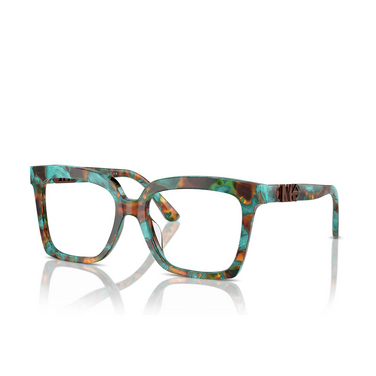 Michael Kors NASSAU Eyeglasses 4000 teal graphic tortoise - three-quarters view