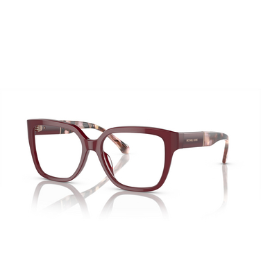 Michael Kors POLANCO Eyeglasses 3949 dark red transparent - three-quarters view