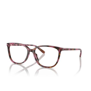 Michael Kors SANTA CLARA Eyeglasses 3998 plum graphic tortoise - three-quarters view