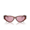 Miu Miu MU 03ZS Sunglasses 11Q50D striped tobacco - product thumbnail 1/3