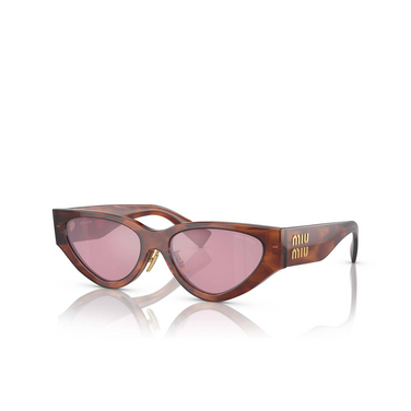 Miu Miu MU 03ZS Sunglasses 11Q50D striped tobacco - three-quarters view